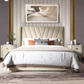 Albris Designer Upholstered Bed In Suede