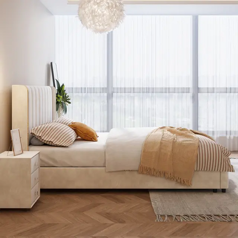 Heirloom Premium Upholstered Bed In Suede