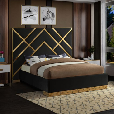 Lunalux Stylish Upholstered Bed In Suede