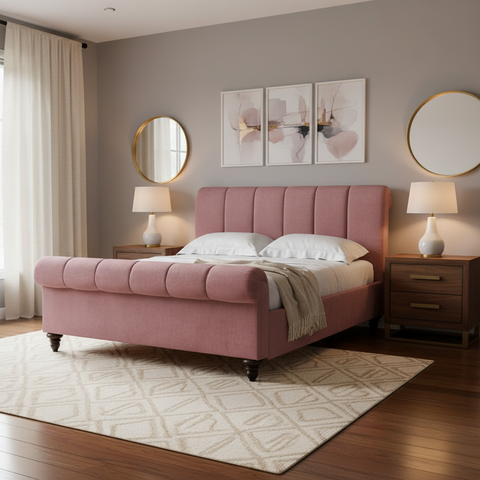 Arya Pro Premium Upholstered Bed In Suede