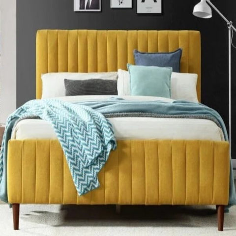 Konya Luxury Upholstered Bed Without Storage In Suede