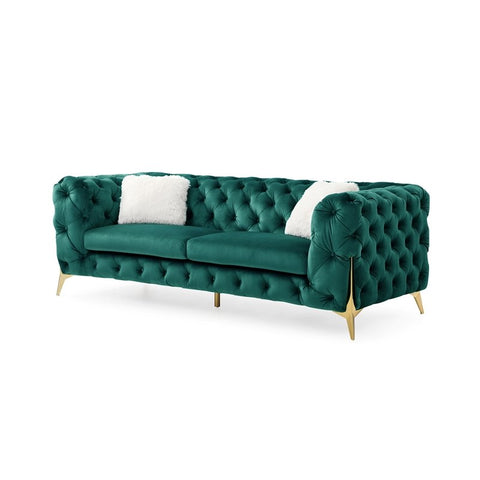 Pinnacle Plush Sofa Set In Velvet