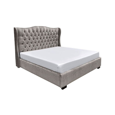 Benin Elegant Upholstered Bed In Suede