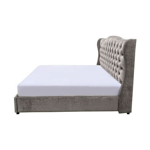 Benin Elegant Upholstered Bed In Suede