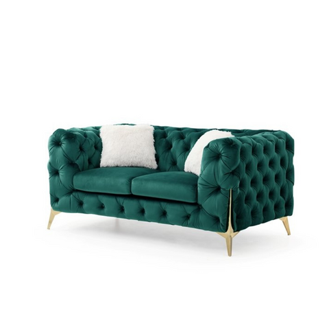 Pinnacle Plush Sofa Set In Velvet