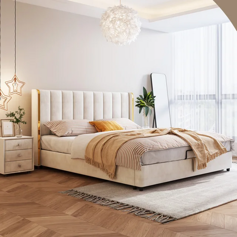 Heirloom Premium Upholstered Bed In Suede