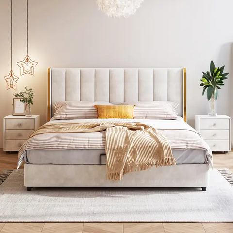 Heirloom Premium Upholstered Bed In Suede
