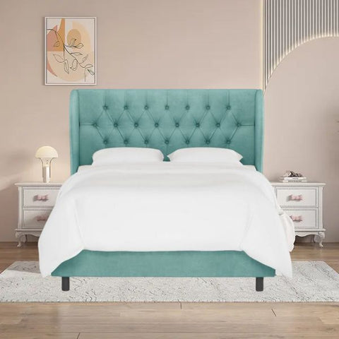 Sansa Affordable Upholstered Bed In Suede