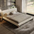 Amara Upholstered Bed Off White Towel Suede Queen Size – Without Storage