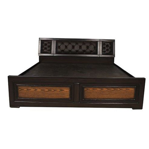 Teak Tranquility Platform Wooden Bed with Hydraulic Storage