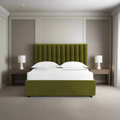 Breeze Upholstered Luxury Bed Hydraulic Storage In Suede