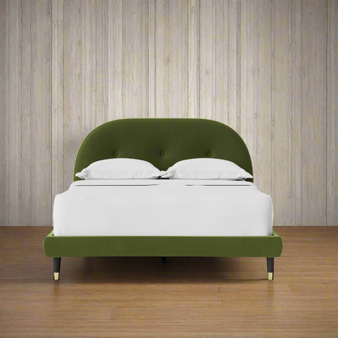 Noa King Elegant Upholstered Bed In Suede