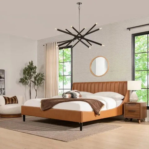 Oreo Upholstered Modern Without Storage Bed In Leatherette