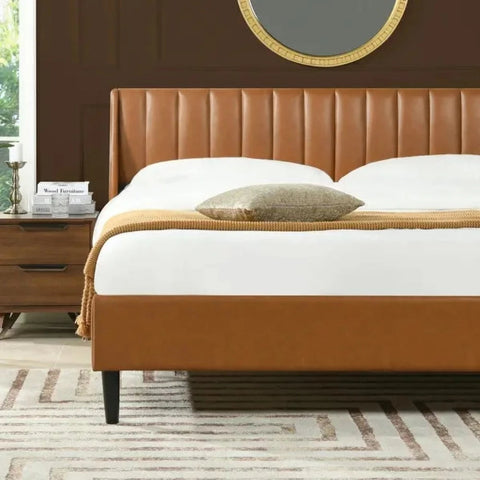 Oreo Upholstered Modern Without Storage Bed In Leatherette