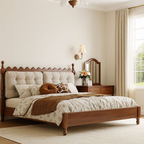 Baleno Solid Wood Wooden Bed