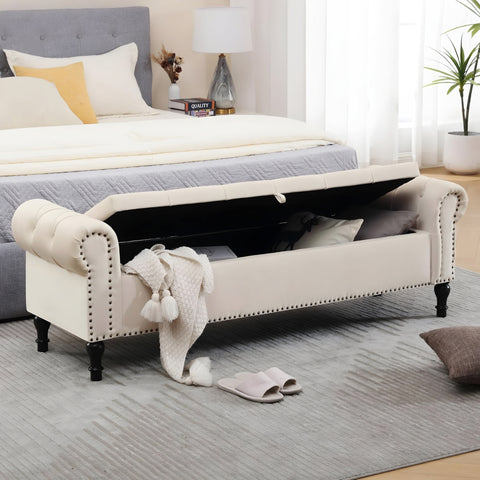 Asiatic Upholstered Ottoman With Storage