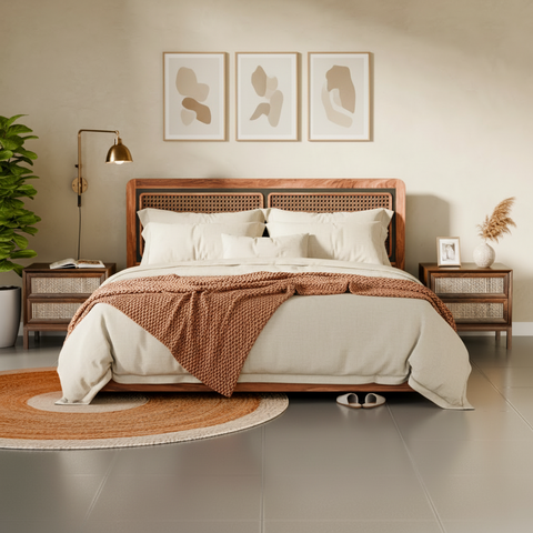 Irene Premium Solid Wood Wooden Bed