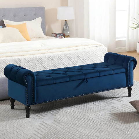 Asiatic Upholstered Ottoman With Storage