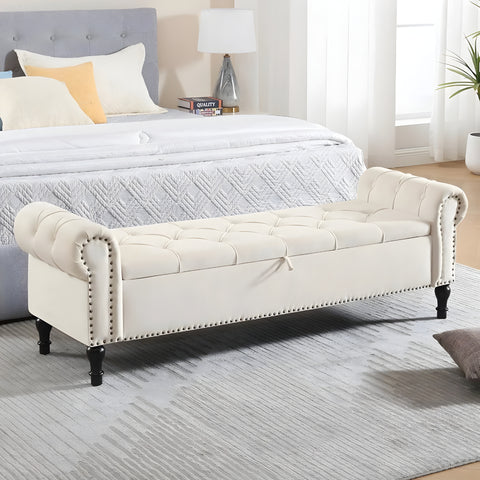 Asiatic Upholstered Ottoman With Storage