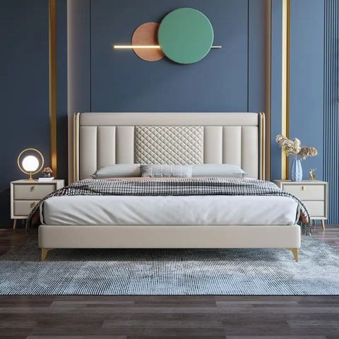 Okinawa Elegance Upholstered Luxury Bed With Hydraulic In Fabric