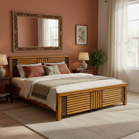 Mocharve Premium Solid Wood Wooden Bed