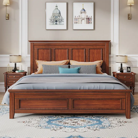 Amber Solid Wood Wooden Bed
