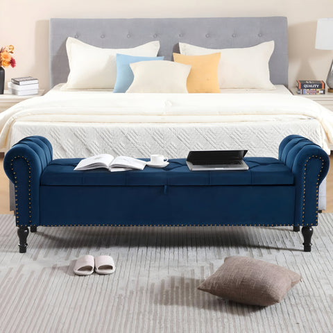 Asiatic Upholstered Ottoman With Storage