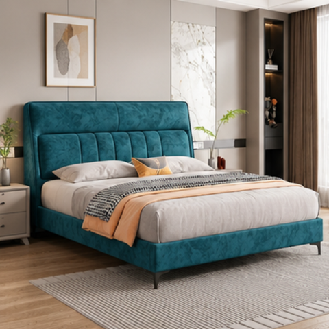 Texas Luxury Upholstered Bed  In Leatherette