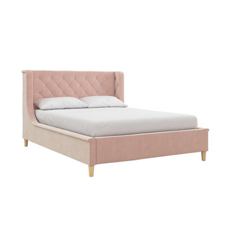 Metios Luxury Upholstered Bed In Suede