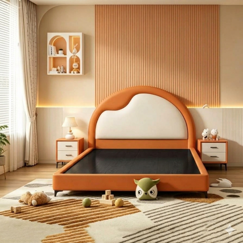 Wonder Luxury Upholstered Kids Bed Non Storage In Suede