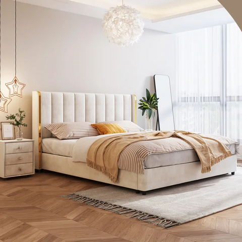 Heirloom Premium Upholstered Bed In Suede