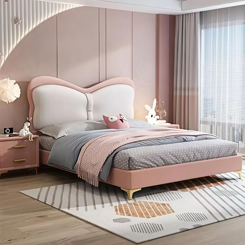 Rumi Upholstered Kids Bed In Suede