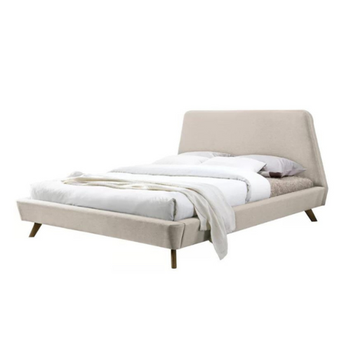 Gobbler Modern Upholstered Bed Without Storage In Suede Fabric