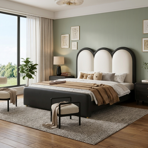 Brady Upholstered Kids Modern Bed In Suede