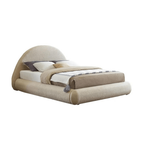 Luna Luxury Upholstered Bed In Towel Suede Fabric