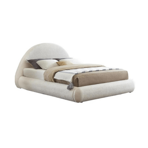 Luna Luxury Upholstered Bed In Towel Suede Fabric