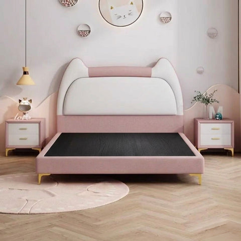Kanzy Luxury Upholstered Kids Bed In Suede