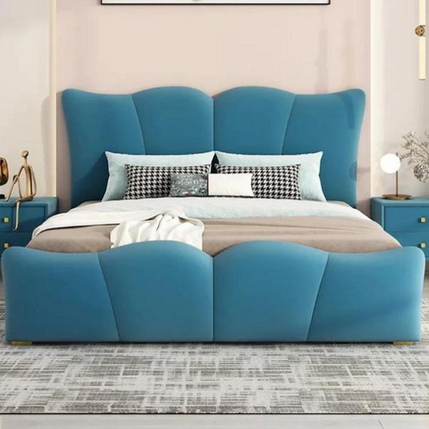 Lucius Luxury Upholstered Bed In Suede