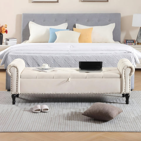 Asiatic Upholstered Ottoman With Storage