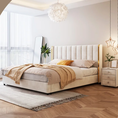 Heirloom Premium Upholstered Bed In Suede