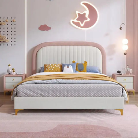 Flair Luxury Upholstered Kids Bed Non Storage In Suede