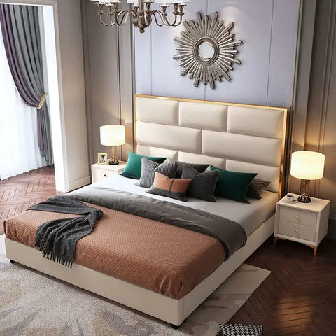 Emerald Modern Upholstered Bed In Leatherette