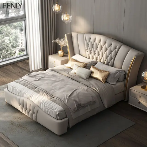 Hamlin Premium Upholstered Bed In Suede