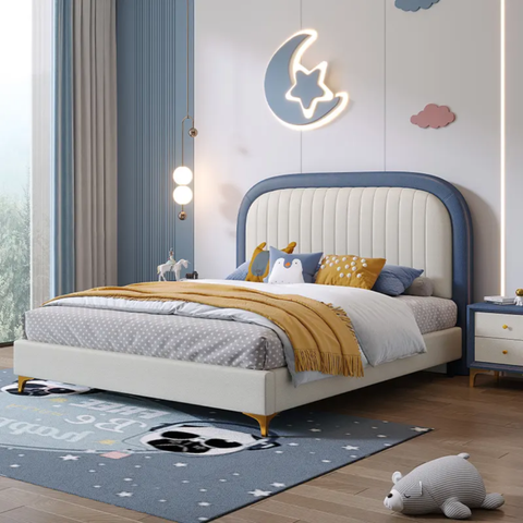 Flair Luxury Upholstered Kids Bed Non Storage In Suede