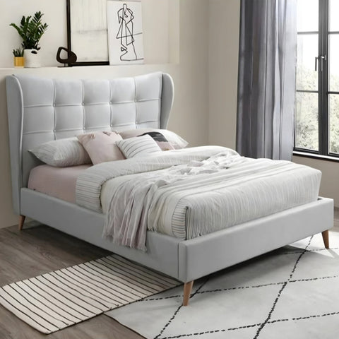 Haval Luxury Upholstered Bed In Suede