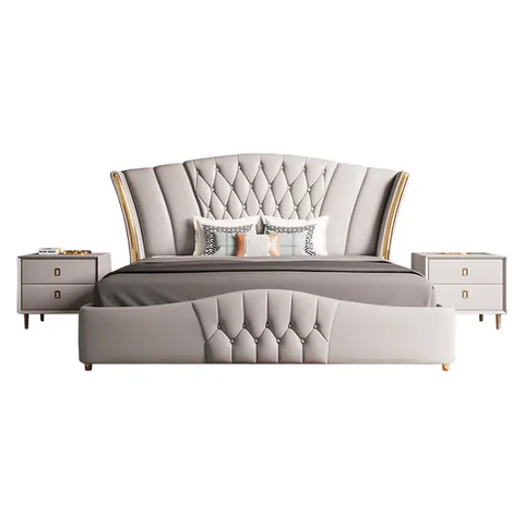 Hamlin Premium Upholstered Bed In Suede