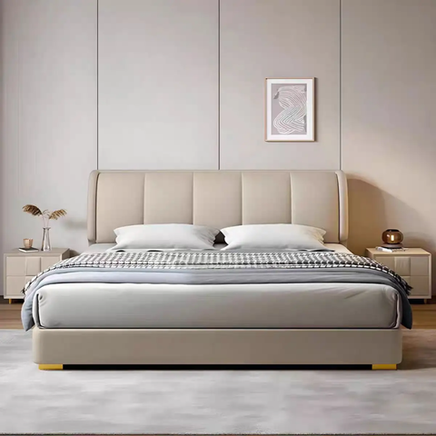 Adora Luxury Upholstered Bed In Suede Fabric