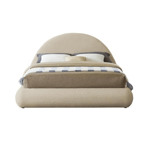 Luna Luxury Upholstered Bed In Towel Suede Fabric