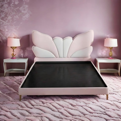 Butterfly Luxury Upholstered Kids Bed Hydraulic Storage In Suede