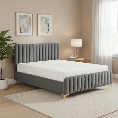Rome Luxury Upholstered Bed In Suede